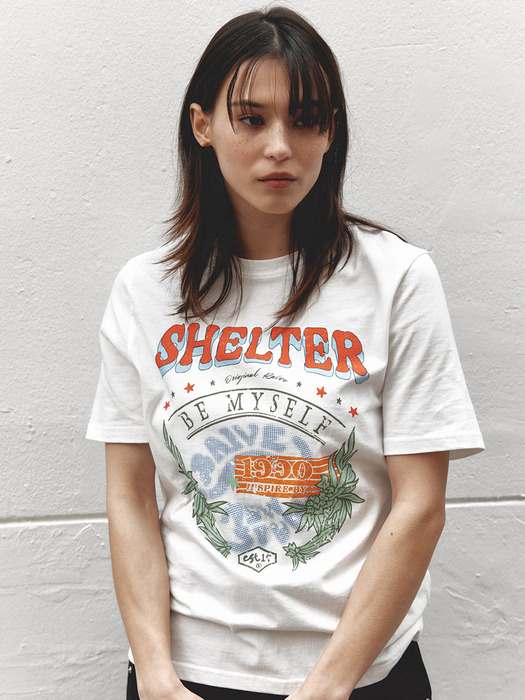 Shelter Graphic T-shirt in White VW3ME265-01