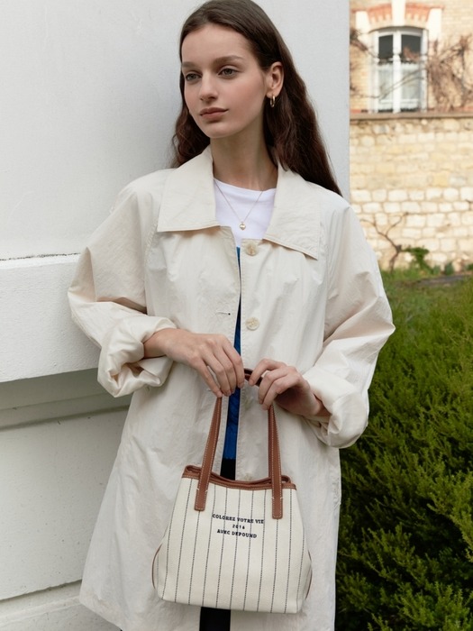 dear bag (tote) - ivory stripe (M)