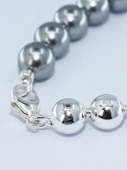 Half & Half Silver Ball Chain Bracelet[92.5Silver/Grey]