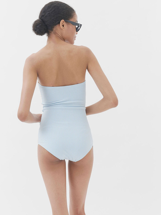 POWDER BLUE JUNE SEERSUCKER SIMPLE SWIMSUIT