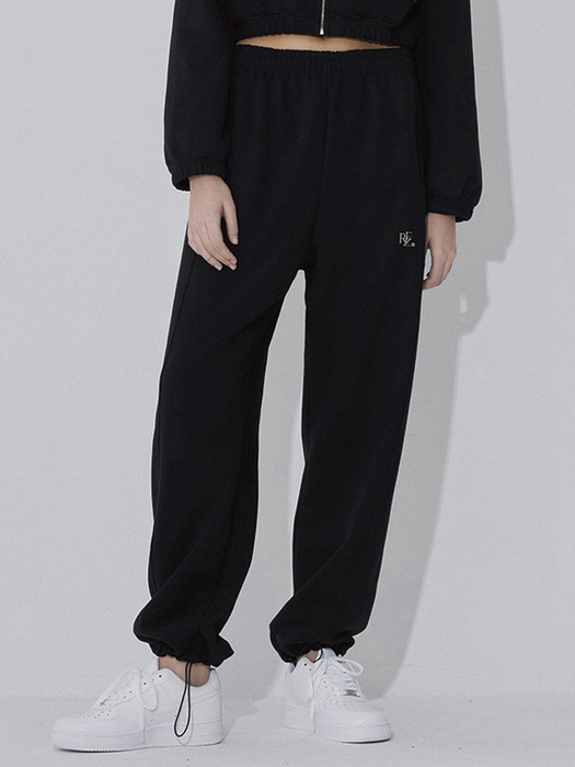 Symbol Embroidery Two-way Jogger Pants_black