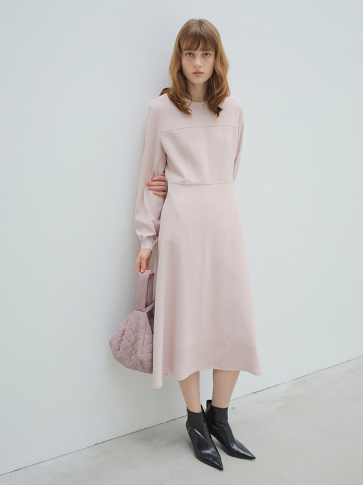 LONG SLEEVE BUSTIER DRESS / PINK