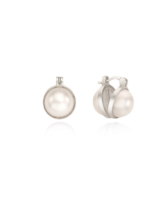 [silver925]both side pearl earring