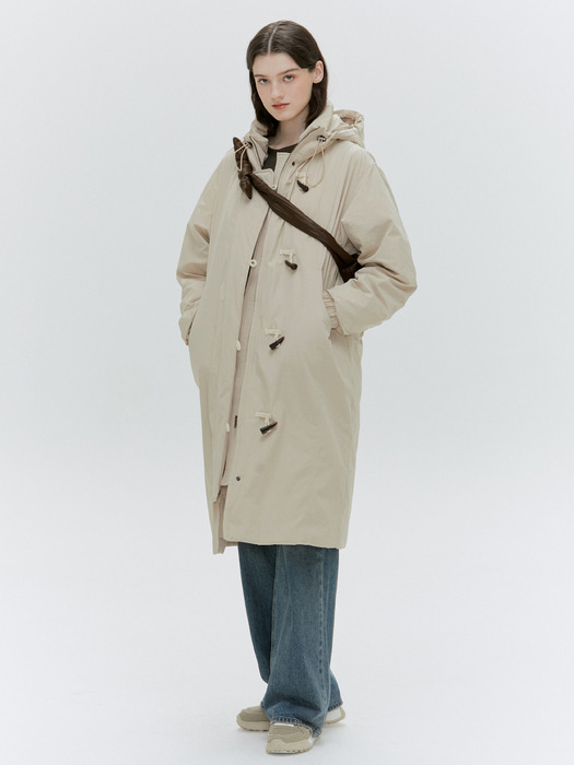 TOGGLE BUTTON GOOSE DOWN LONG JUMPER [BEIGE][BLACK]