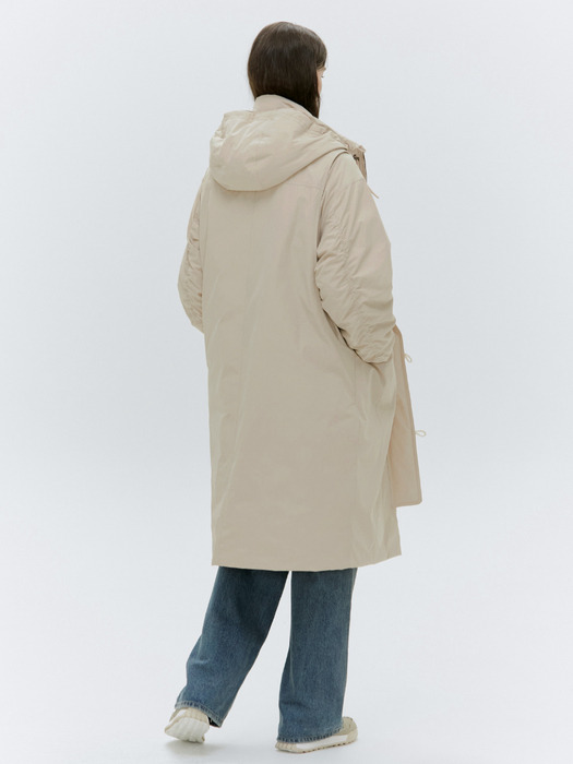 TOGGLE BUTTON GOOSE DOWN LONG JUMPER [BEIGE][BLACK]