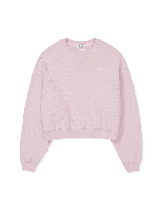 [23FW clove] Waffle Sweatshirt (Pink)