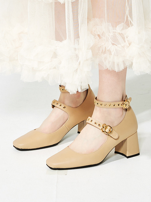 ZOE_beige 23FW Anckle Strap Heels