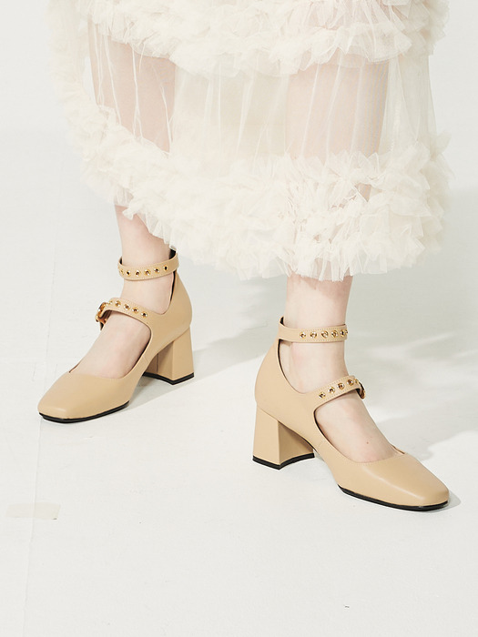 ZOE_beige 23FW Anckle Strap Heels