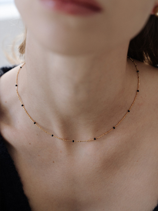 [silver925] TB004 black ball chain necklace
