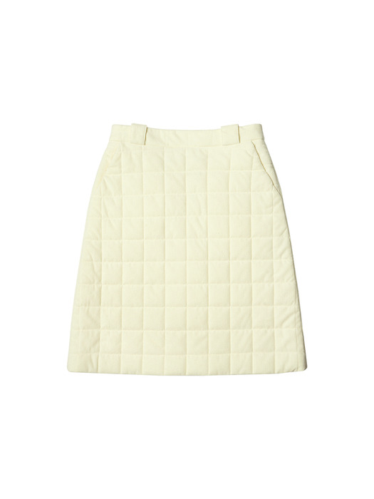 P3168 Square quilting skirt_Ivory