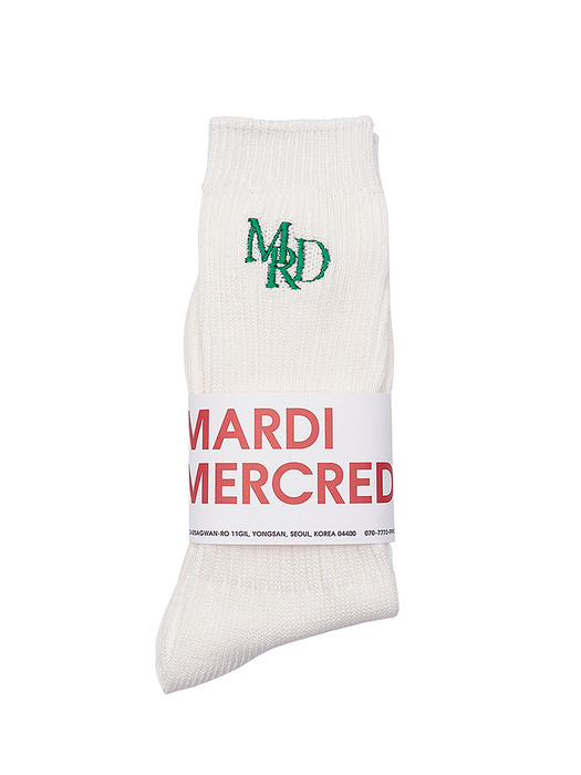 SOCKS MRD LOGO_WHITE GREEN