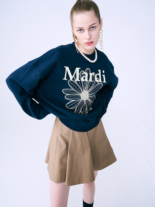 SWEATSHIRT FLOWERMARDI_NAVY CREAM