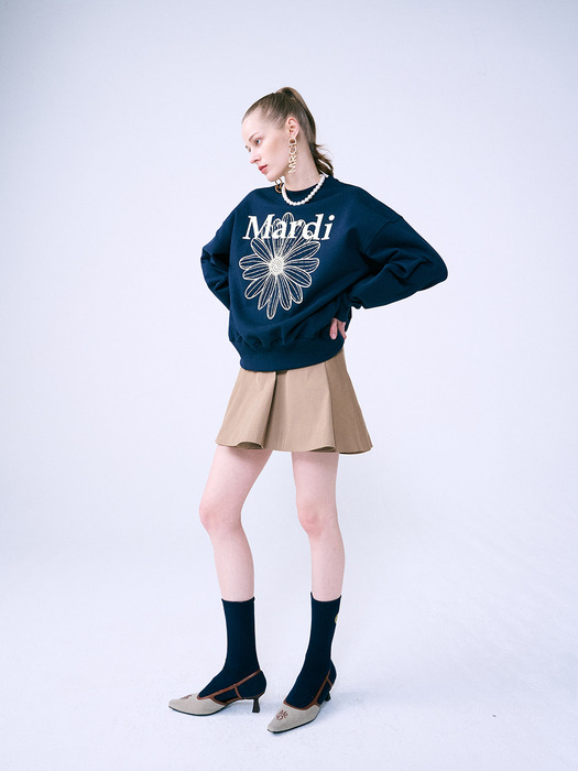 SWEATSHIRT FLOWERMARDI_NAVY CREAM