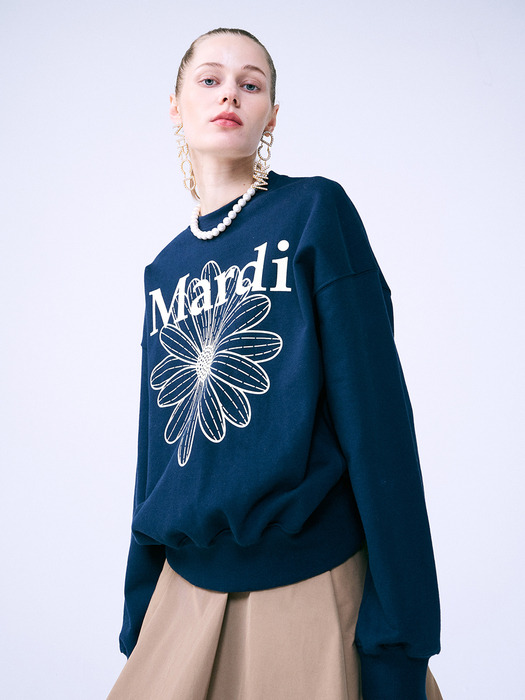 SWEATSHIRT FLOWERMARDI_NAVY CREAM