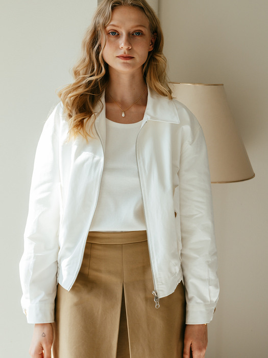 Two-way Minimal blouson jacket - White