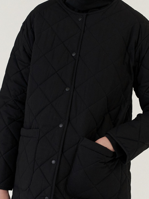 quilted long padding-black