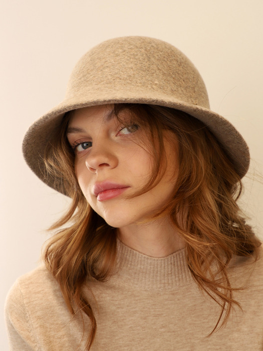 울100 베이지브라운 버킷햇 _ Wool100 Beige Brown Bucket Hat