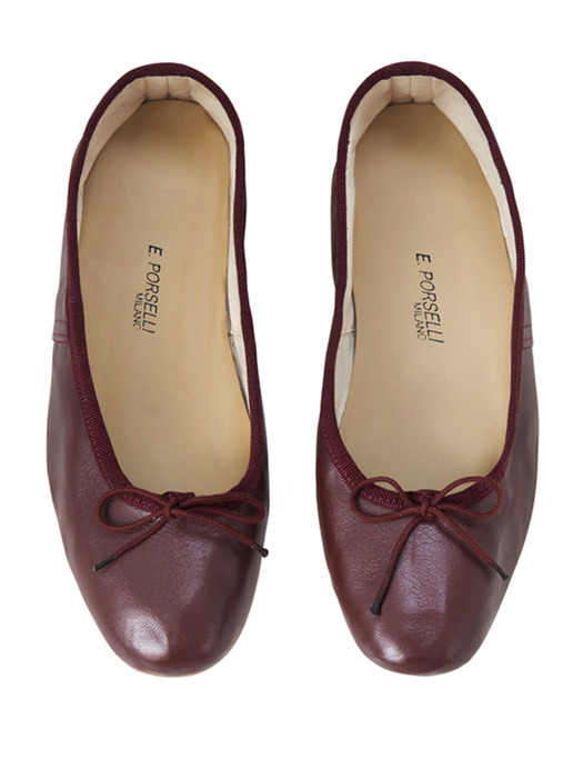 Porselli Leather Flat shoes_Burgundy