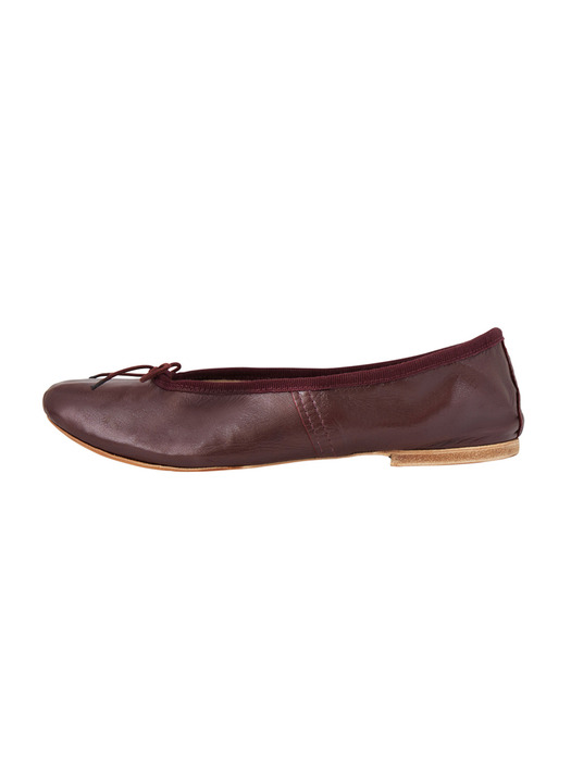Porselli Leather Flat shoes_Burgundy