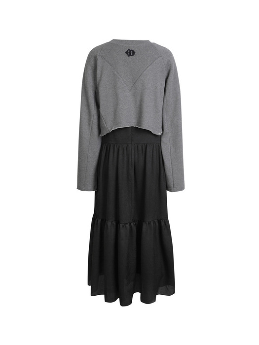 Jersey Sweatshirt Mix Long Dress_LFDAS24130XXX