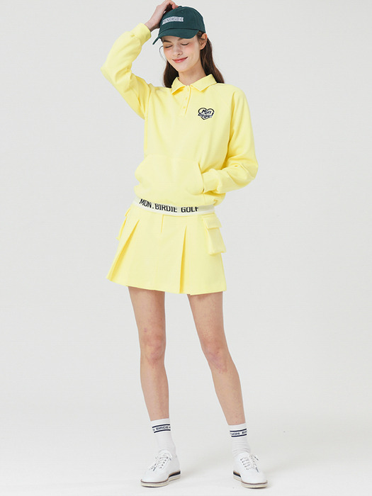 하트 로고 포인트 카라넥 맨투맨 YELLOW