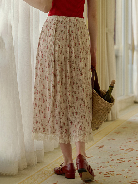 SR_Lace floral a-line skirt