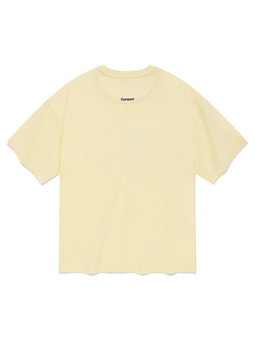트로피컬 로고 티셔츠 라이트 옐로우