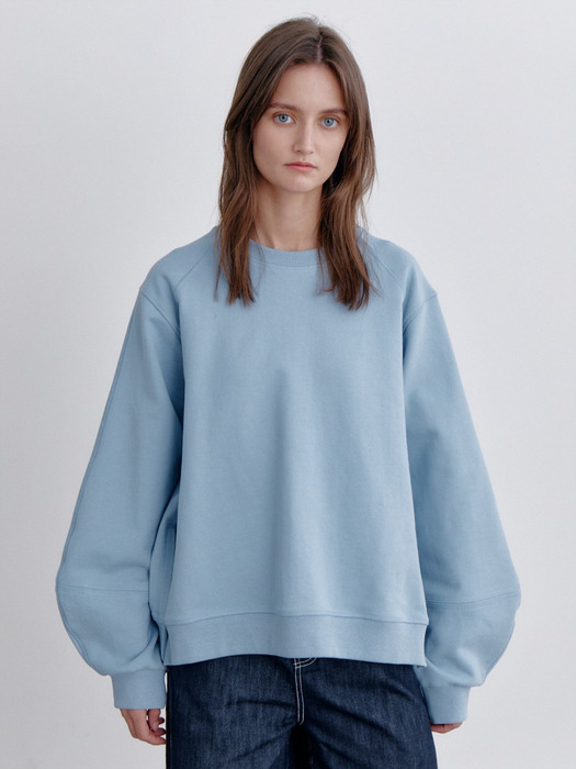 Volume Stitched Sweatshirt, Airy blue