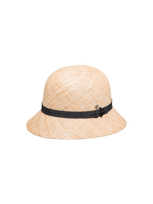 Classic Straw Cloche with Feather Detail