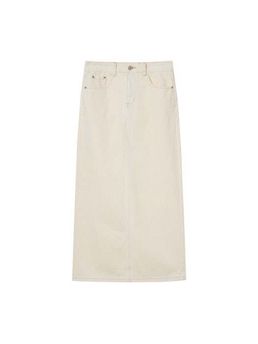 Cotton H-Line Long Skirt_2color
