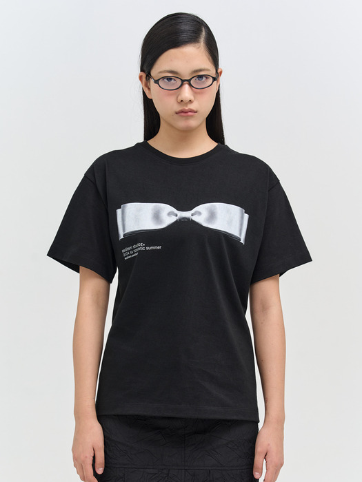 RIBBON HOOK T-SHIRT(BLACK)