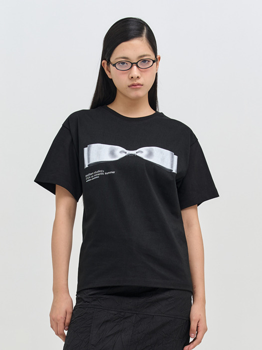 RIBBON HOOK T-SHIRT(BLACK)