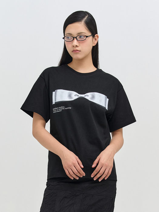 RIBBON HOOK T-SHIRT(BLACK)