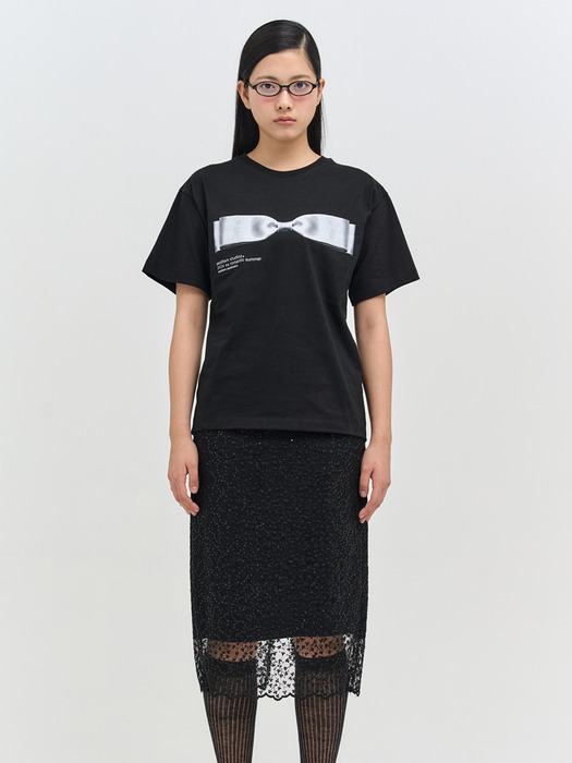 RIBBON HOOK T-SHIRT(BLACK)