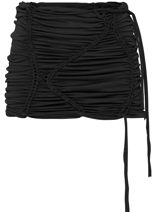 [SET] Handmade Twisted Skirt Pants (FL-237_Black)