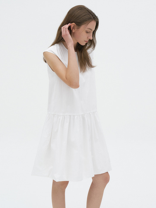 Sleeveless Balloon Dress[LMBDSUDR807]-White