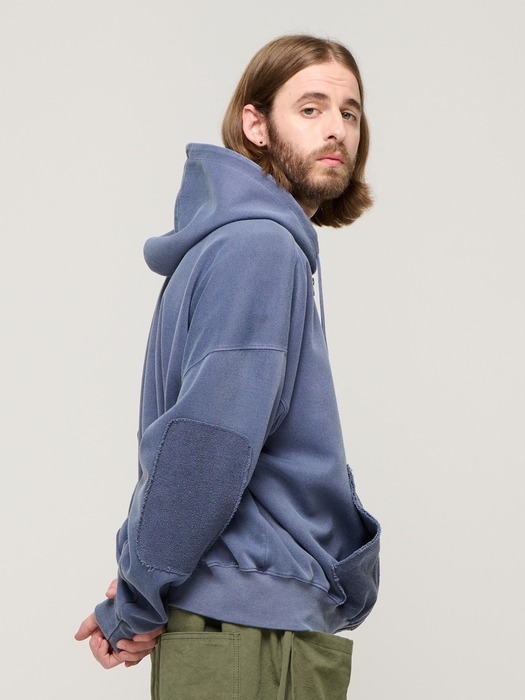 CB PIGMENT PADDED OVER HOOD ZIP UP (BLUE)