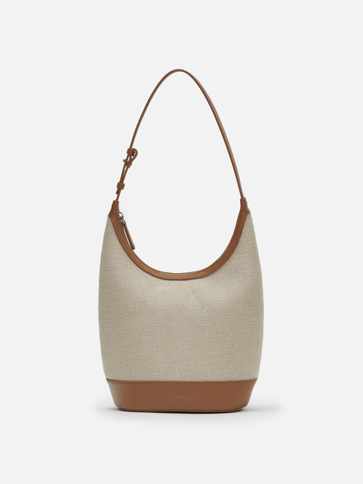 Medium Around hobo bag Jute Creamy tan