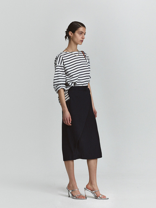 KLASSIC BORDER STRIPE T-SHIRT_DARK NAVY