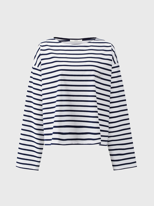 KLASSIC BORDER STRIPE T-SHIRT_DARK NAVY