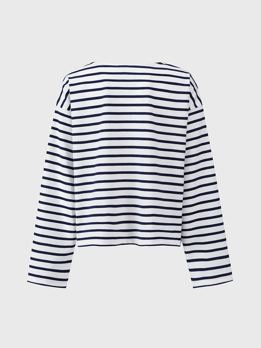 KLASSIC BORDER STRIPE T-SHIRT_DARK NAVY