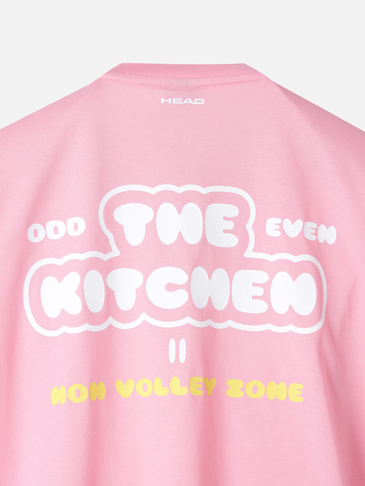 남녀공용 세미오버핏 더 키친 그래픽 반팔 티셔츠 핑크_JHTCX24302PIX