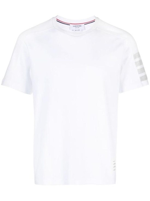 24SS 톰브라운  남성 사선바 숏 슬리브 반팔 티셔츠 MJS246A White BPG