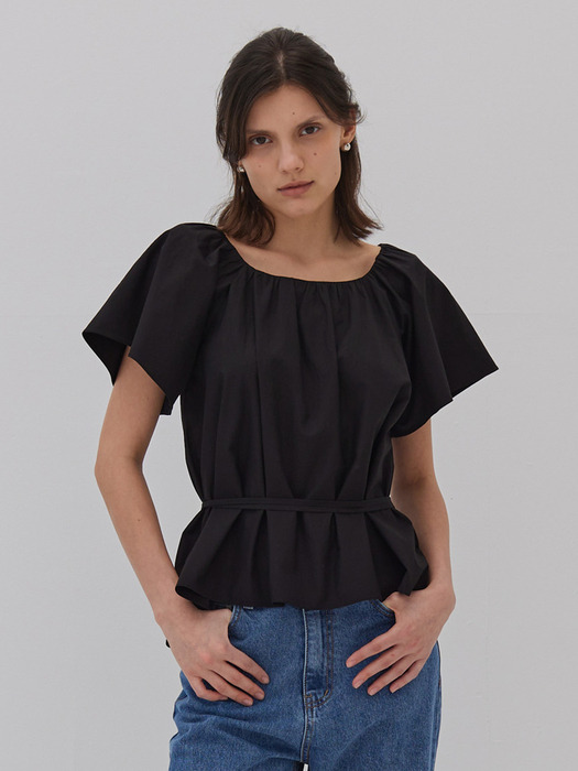 JANE SHIRRING BLOUSE (2colors)