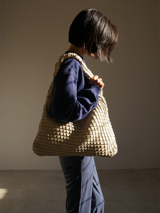 Textured Hobo Bag Vanilla