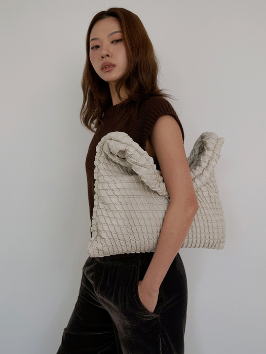 Textured Hobo Bag Vanilla