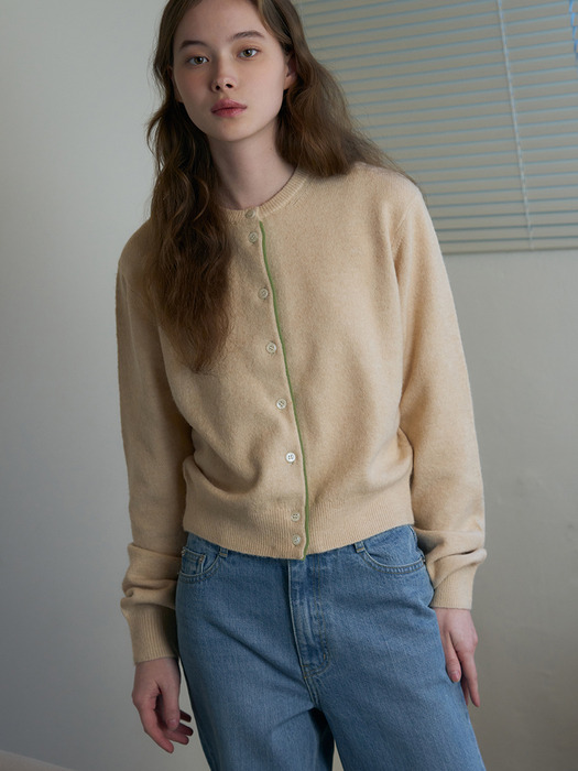 컬러 라인 울 가디건 [4COLORS]