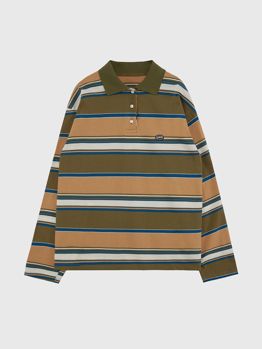 Multi-striped Loose-fit Collared T-shirt