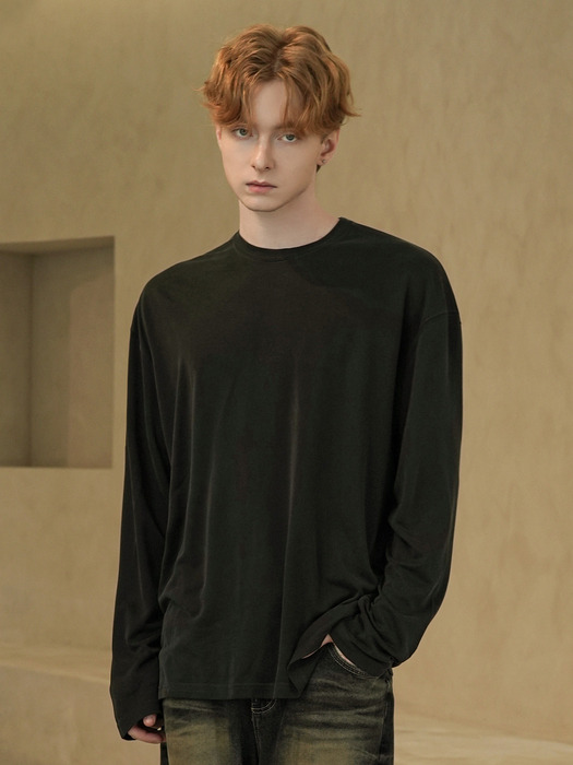 DM1031 MODAL LONG SLEEVE T-SHIRT_BLACK