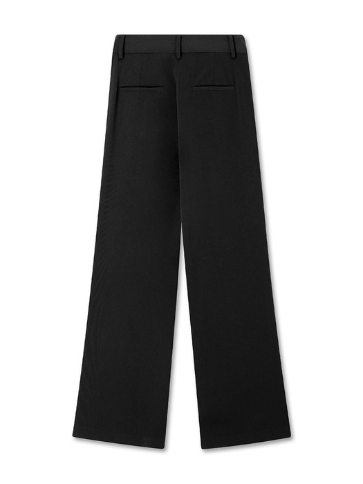 TWO PINTUCK WIDE SLACKS BLACK